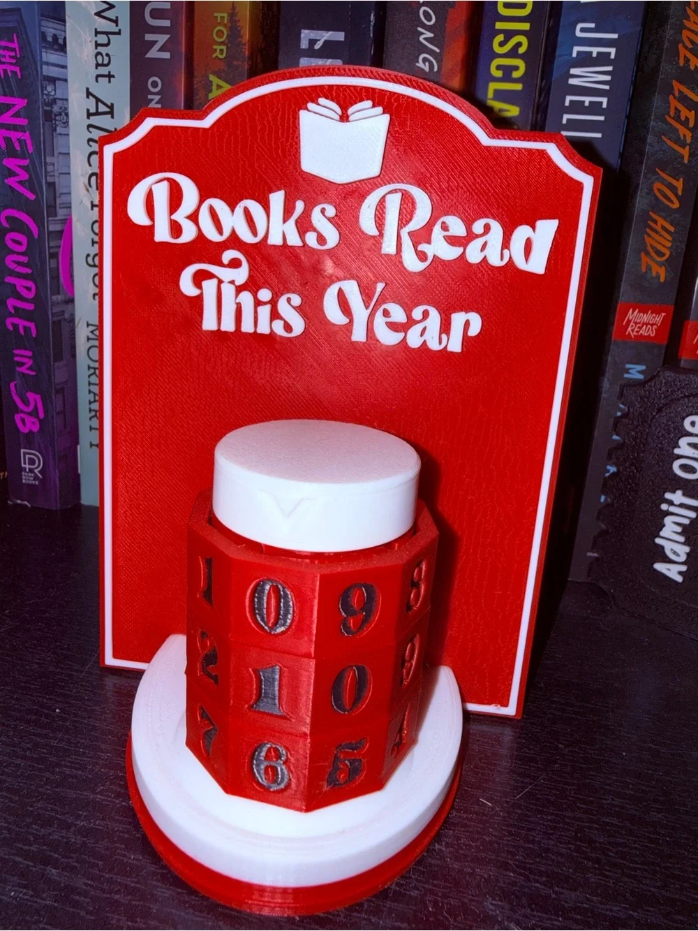Books Read This Year Red Counter Tracker - Unbranded